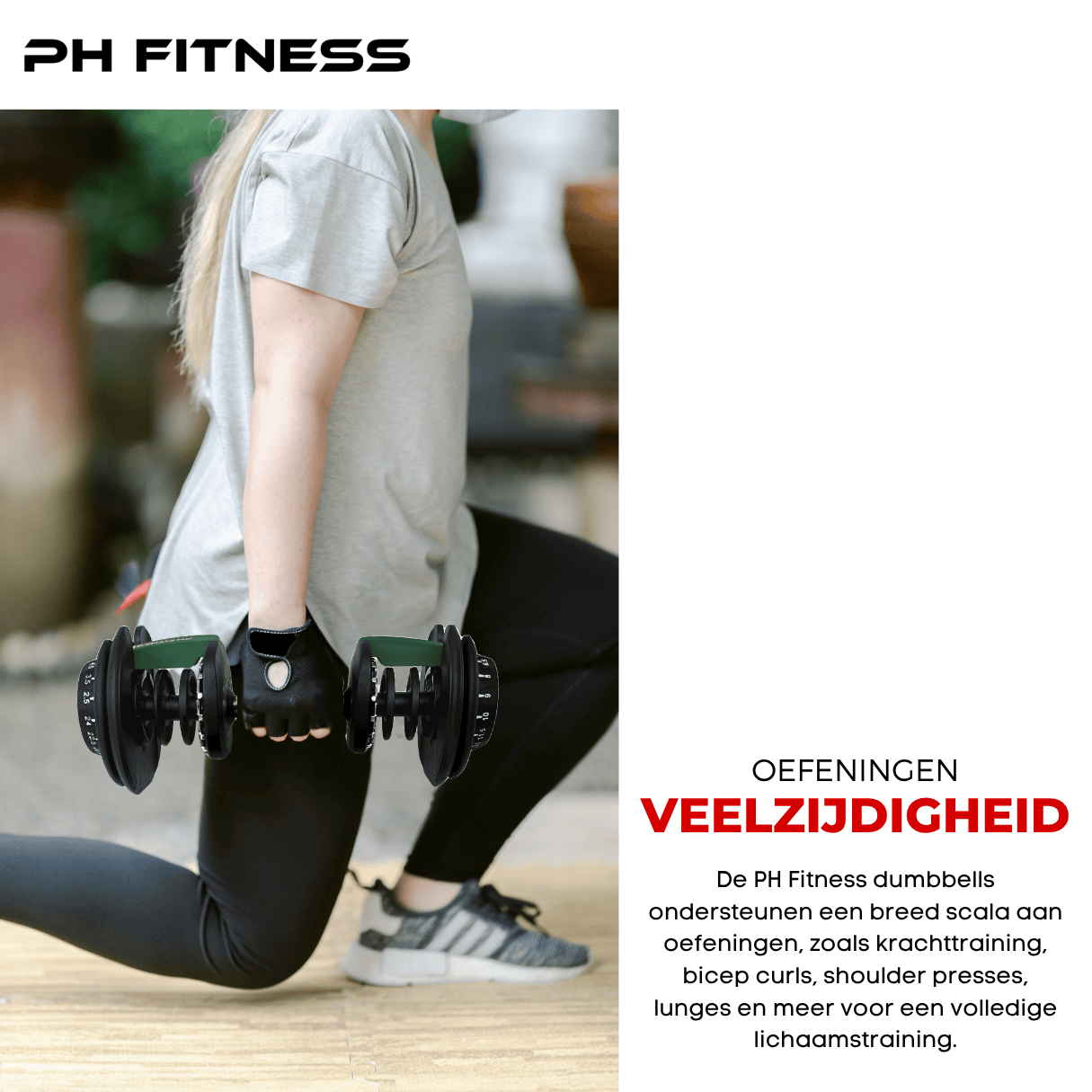 Verstelbare Dumbbells Set 24KG - Groen - PH Fitness