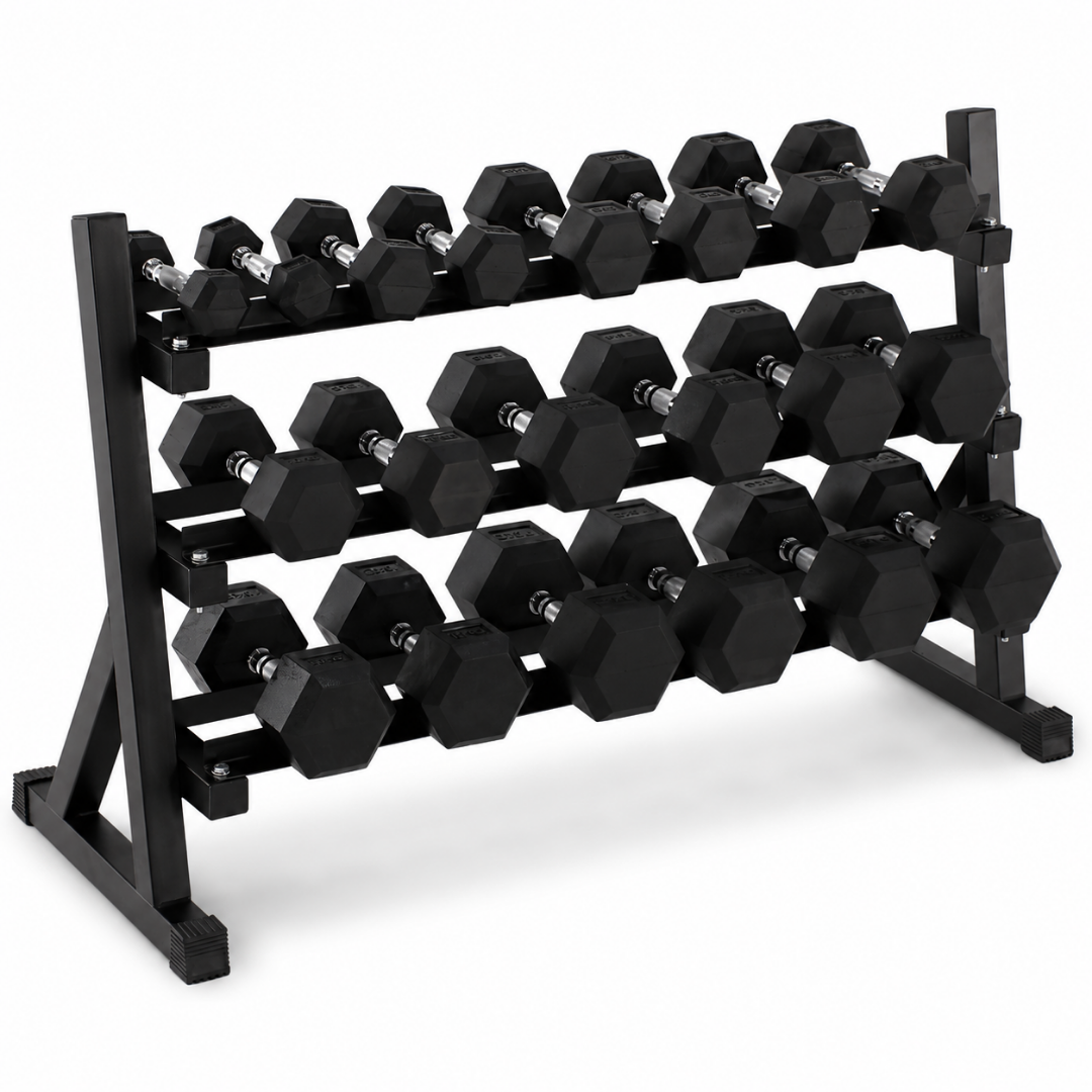 Sada hexagonálnych činiek - 2 až 20KG so stojanom na činky