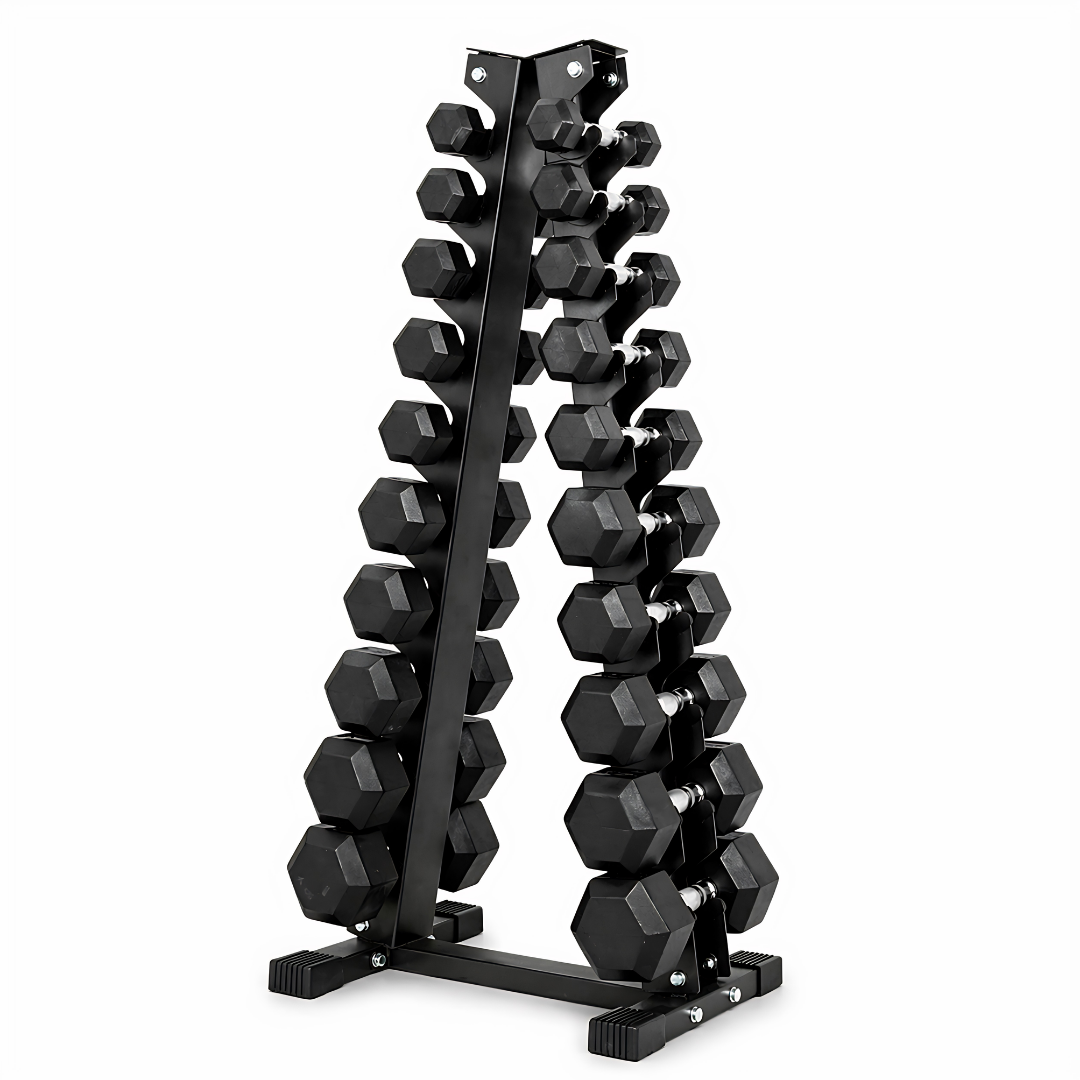 Hexa Dumbbell Set met Verticaal Rek - 1 t/m 10KG