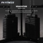 Twee gewichtsstapels van 80 kg op de PH Fitness Corner Smith Machine