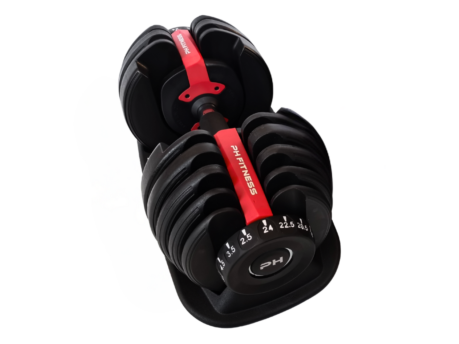 Haltère Réglable jusqu'à 24kg | Gain de Place | 15 Niveaux de Poids | PH Fitness