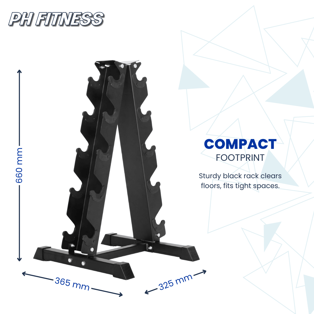 Dumbbell Torenrek – Compact & Professioneel Ontwerp (5 Paar) - PH Fitness
