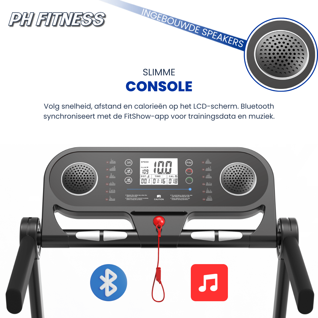 Endurance Loopband 12km/h Incline tot 12% - PH Fitness