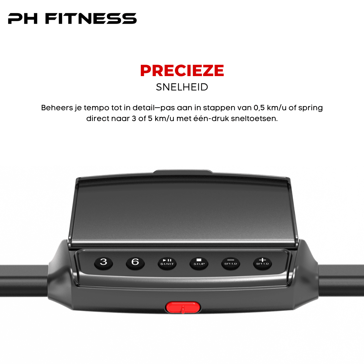 LB - 600 Opvouwbare Loopband – 1.5PK, 10km/u, Bluetooth App, 130kg Draagvermogen, Veiligheidssleutel - PH Fitness