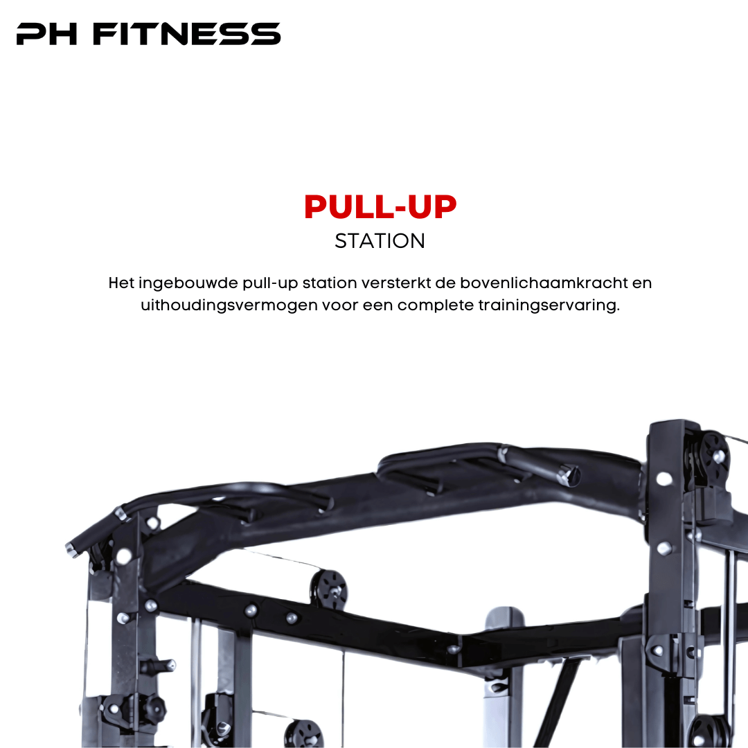 Premium Power Rack met Smith Machine, Leg Press en 160KG Gewichtsstapel - PH Fitness