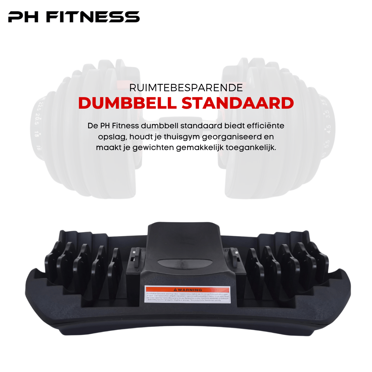 Verstelbare Dumbbells Set 24KG - Rood - PH Fitness